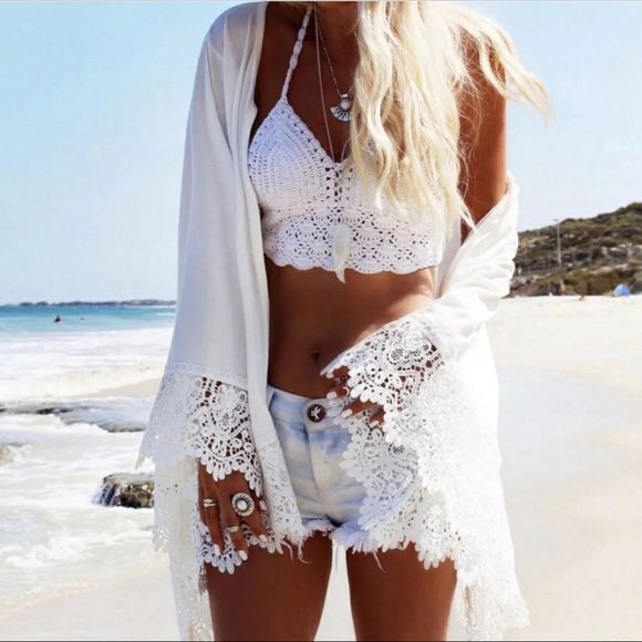 ❤️🌸🐝💼 Crochet Trimmed Kimono😍see all pics‼️‼️ - Picture 2 of 7